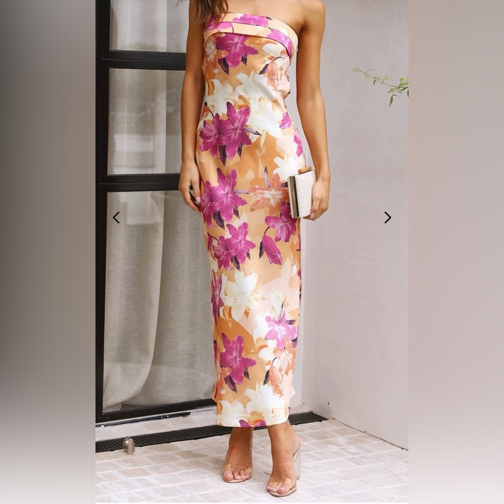 Strapless floral dress